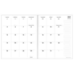 July 2026 - June 2027 Trailing Blooms Medium Monthly Planner