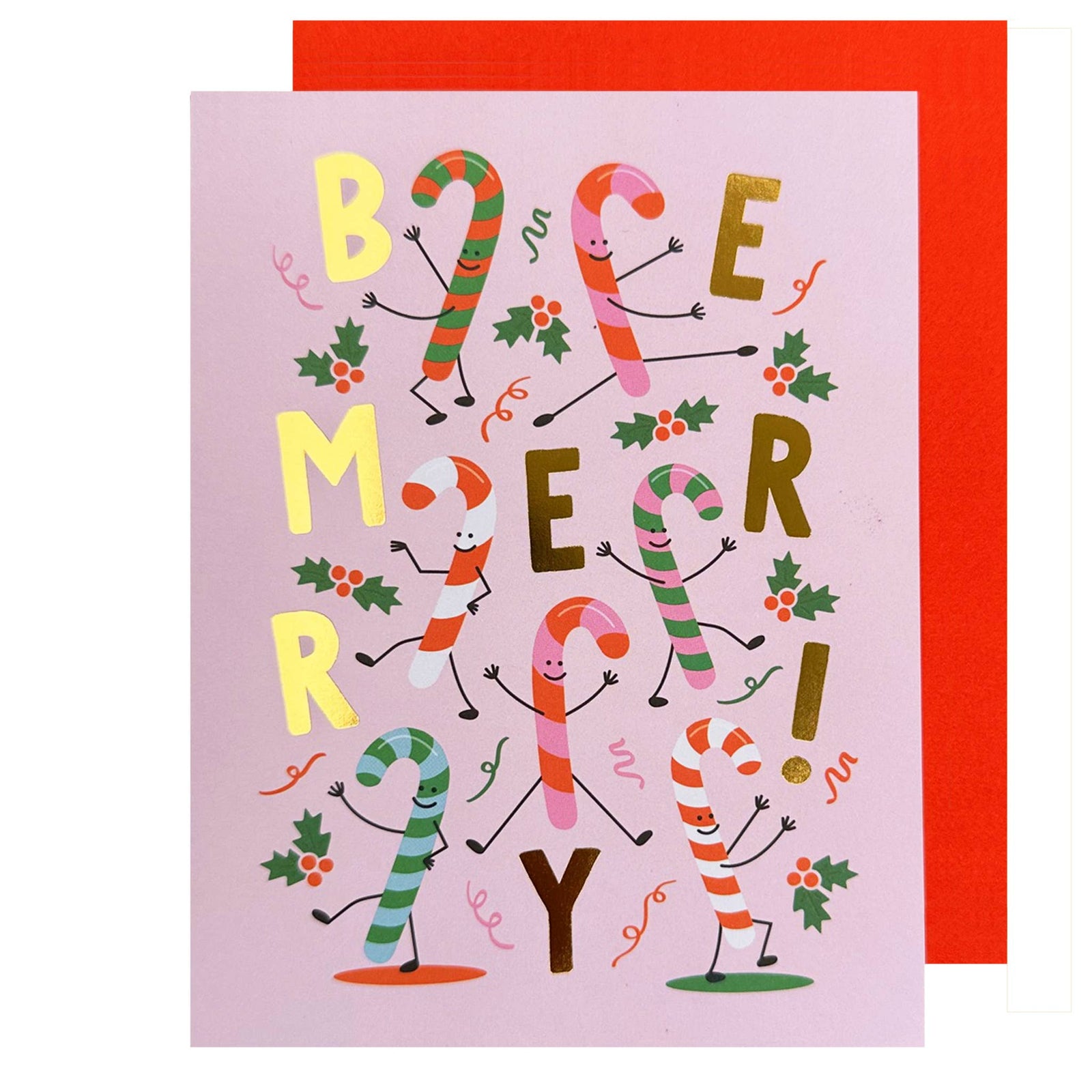 Be Merry Candy Canes : Single Card