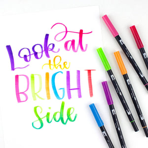 Dual Brush Pen Art Markers, Bright, 6-Pack