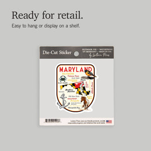 Vinyl Sticker Maryland, Typography and Icons