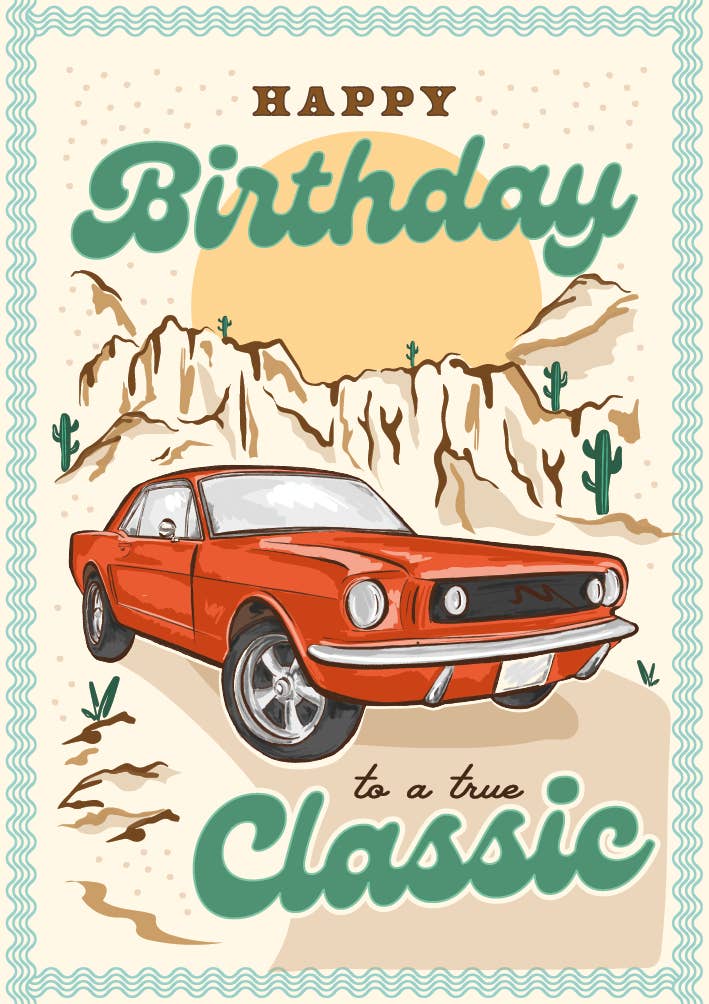 Birthday Car Greeting Card