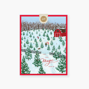 Magical Tree farm holiday card: Single card