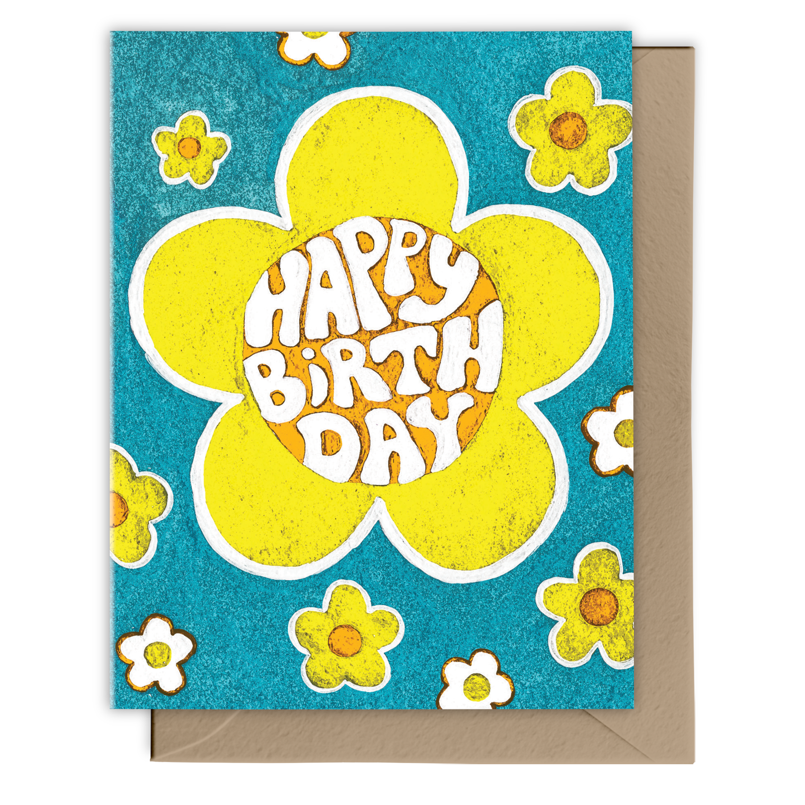 Flower Power Birthday Card: Single Card