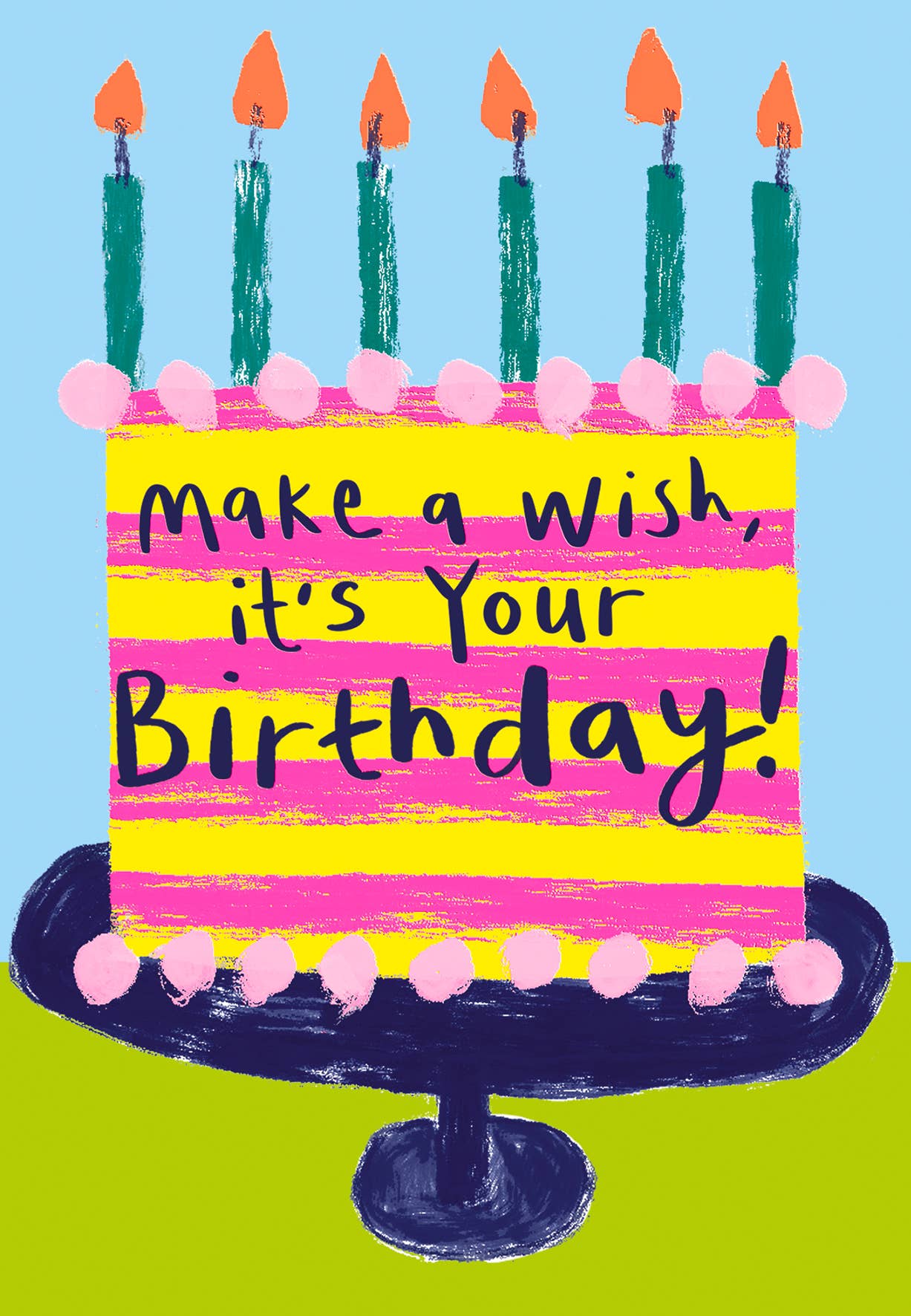 BIRTHDAY WISH CAKE GREETING CARD PAPER SALAD