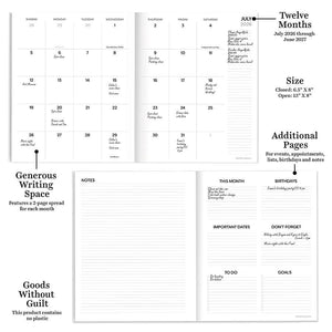 July 2026 - June 2027 Trailing Blooms Medium Monthly Planner