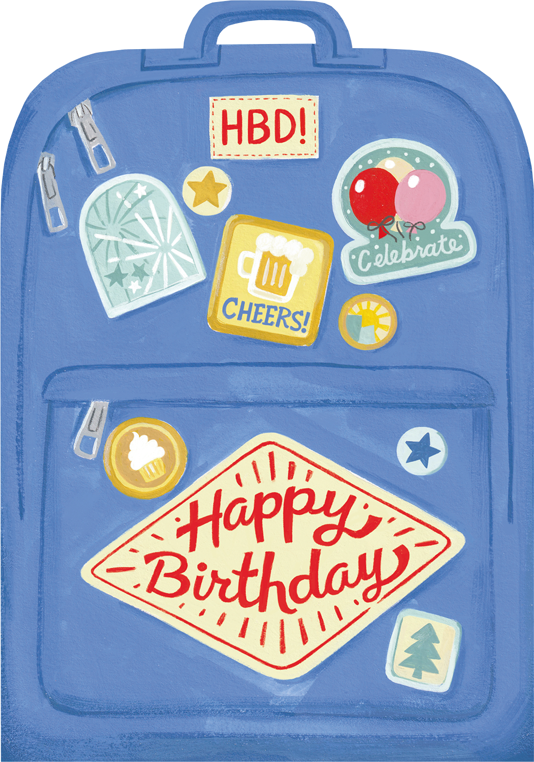 BIRTHDAY BLUE BACKPACK GREETING CARD RICICLE