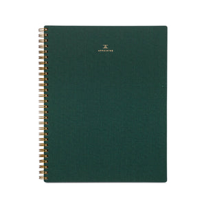 Lined Notebook Softcover, APPOINTED Hunter Green